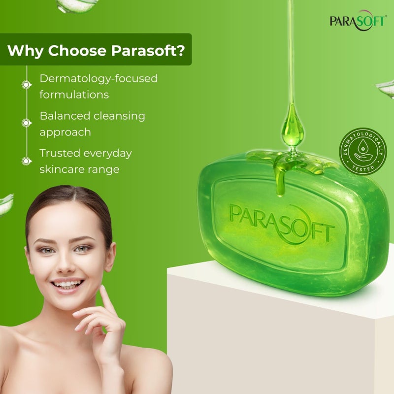 Parasoft Glycerine, Aloe Vera & Vitamin E Translucent Bathing Bar - 100g / 3.53 oz (Pack of 4) | Gentle & Refreshing Daily Cleansing Soap for Soft, Nourished Skin - Image 3